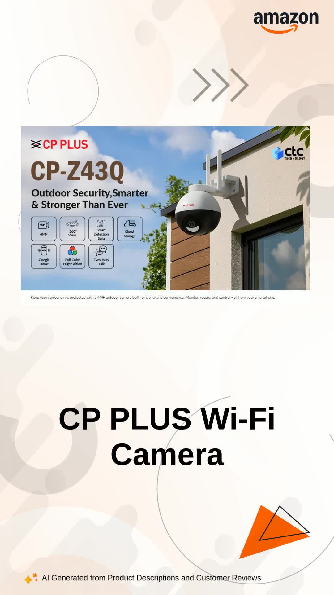 CP PLUS 4MP Quad HD Outdoor Wi-Fi CCTV Camera